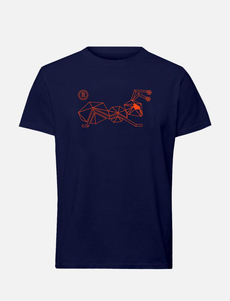 Men's T-shirt with large line Ant logo 100% heavy cotton