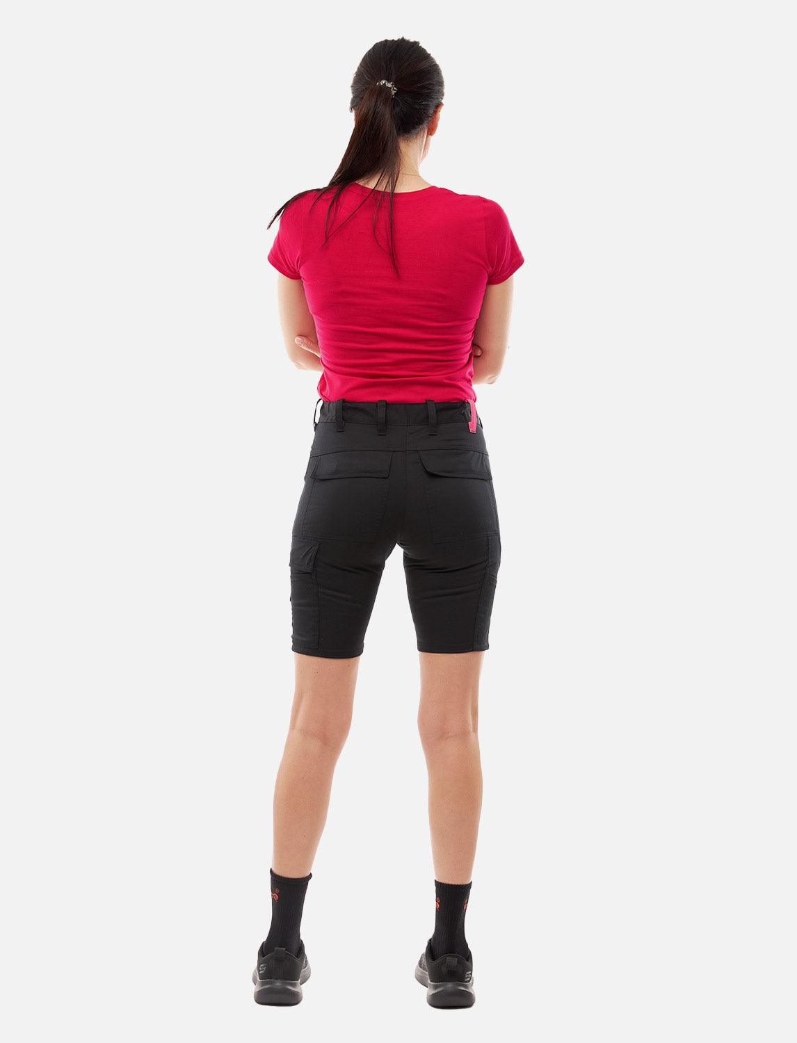 Women's short work trousers stretch strong cotton slim fit