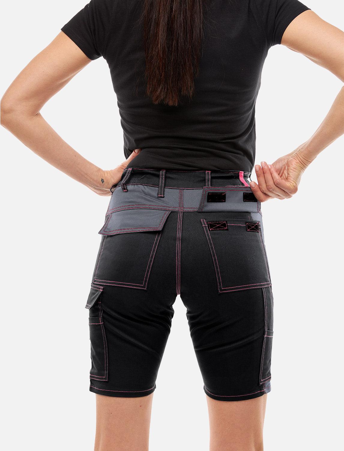 Women's short work trousers stretch strong cotton slim fit