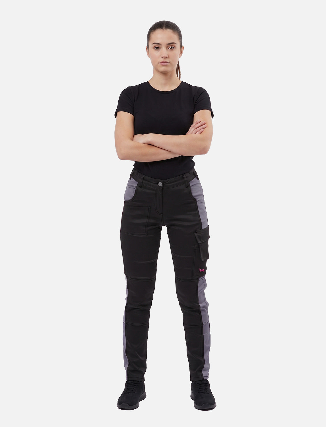 Women's work trousers fully stretch with knee pad pockets Slim Fit