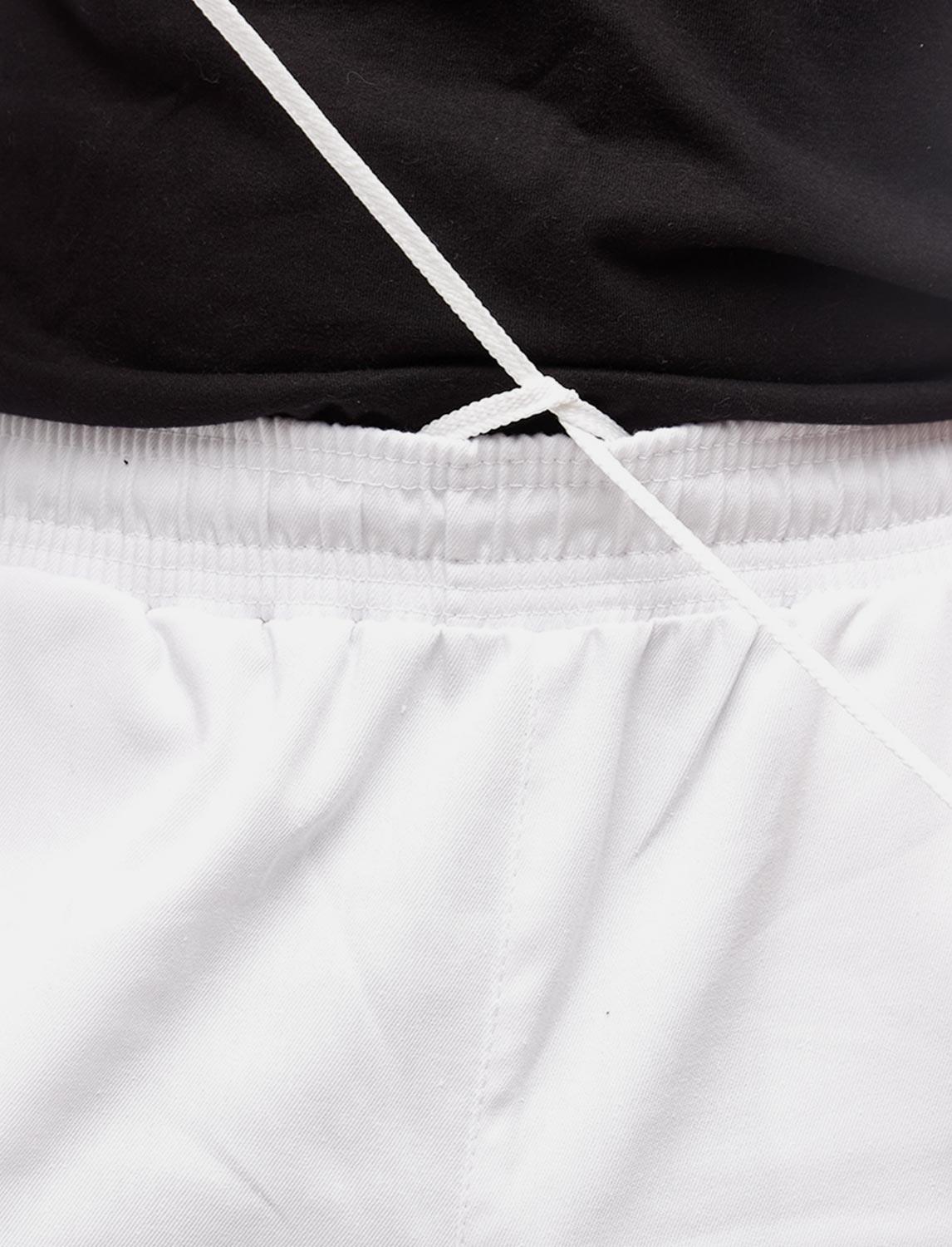 Pantalon de cuisine femme avec taille élastique Cargo Regular Fit blanc / noir