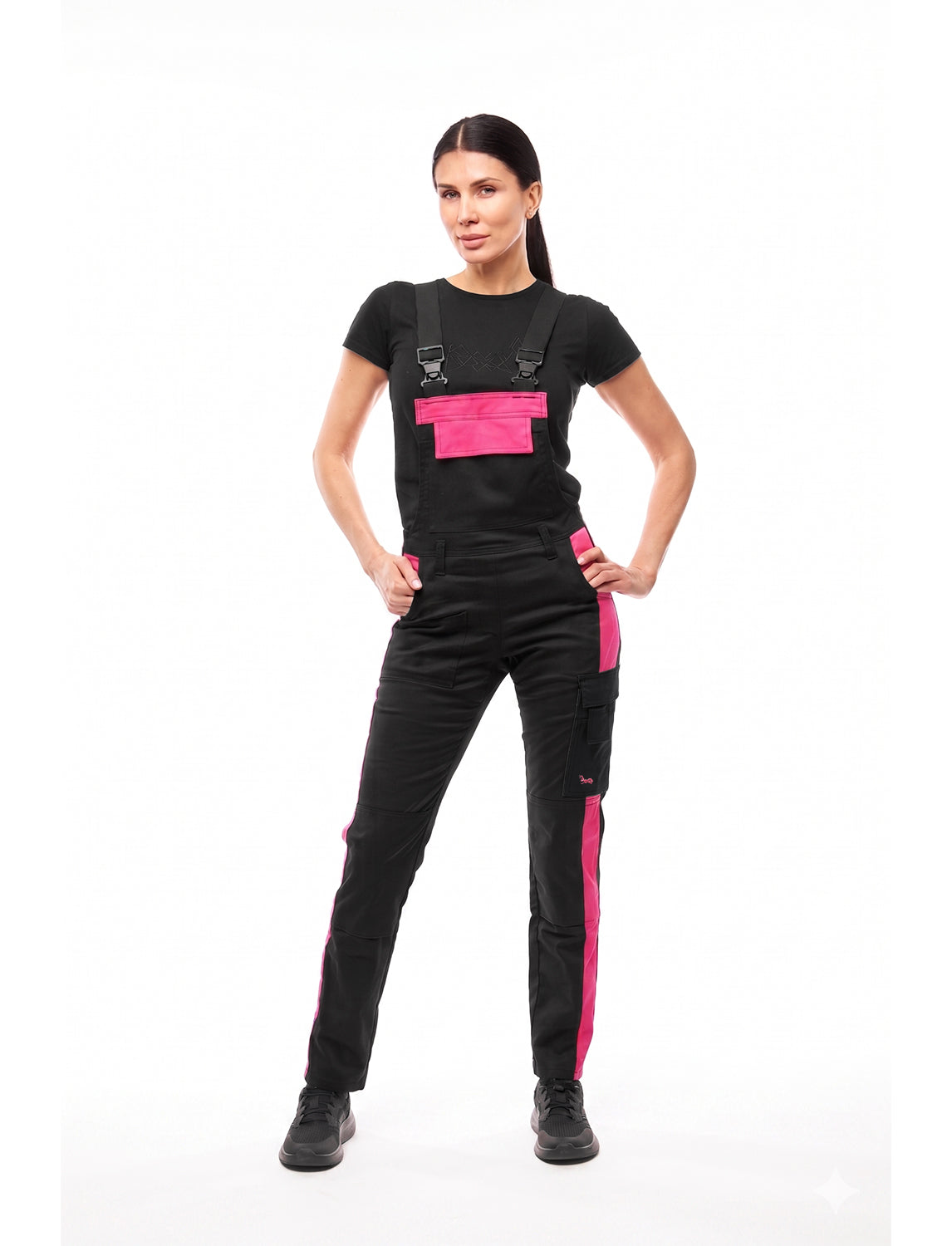 Salopette de travail femme en coton stretch avec poches pour genouillères | StrongAnt D511SCS
