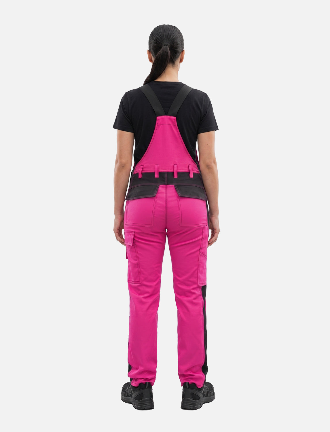 Women's work dungarees stretch with knee pad pockets work trousers cotton