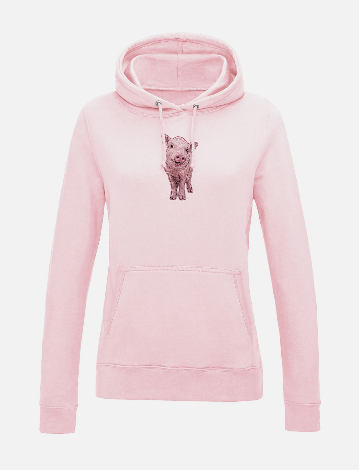 Damen-Hoodie mit Schweinchen-Stickerei