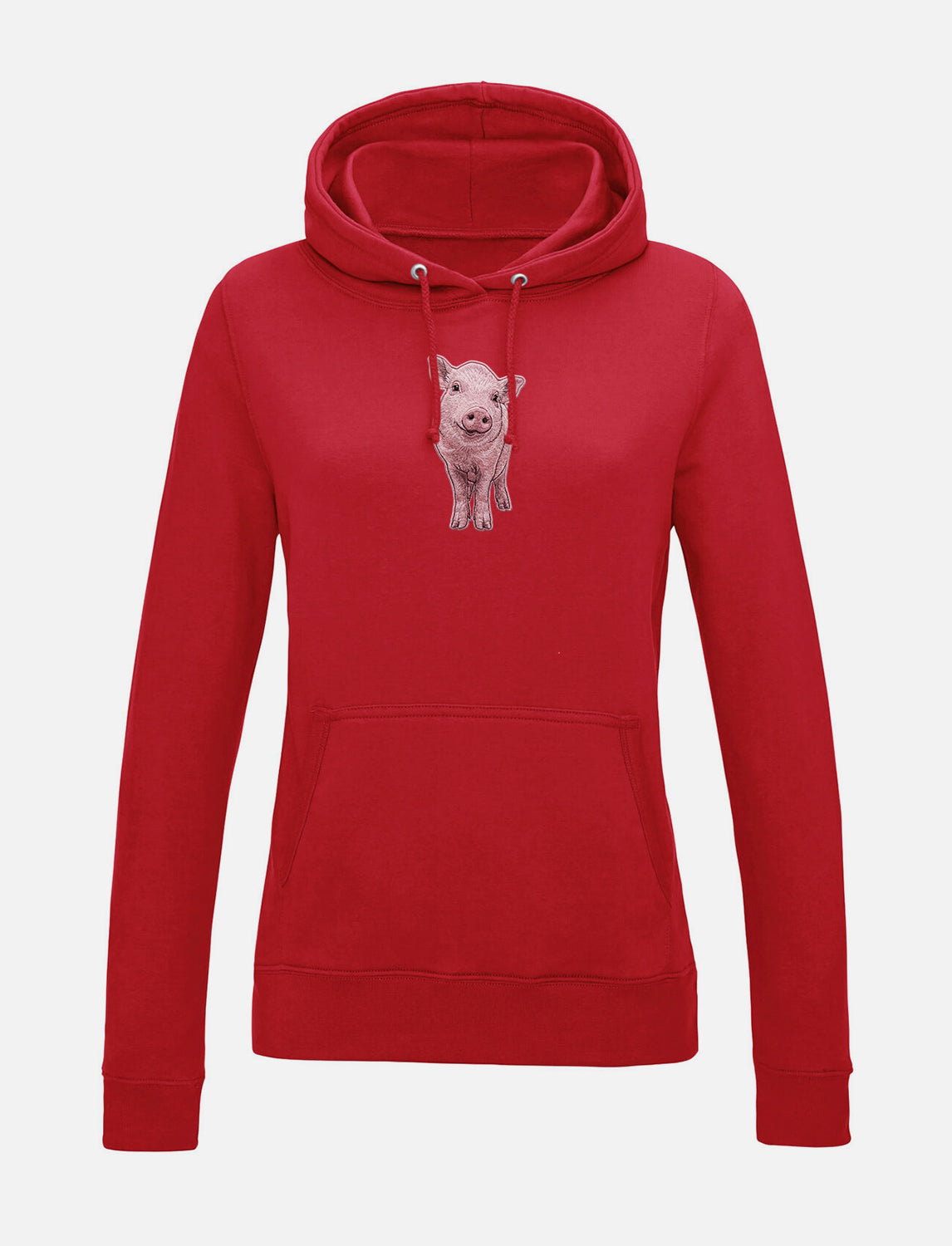Damen-Hoodie mit Schweinchen-Stickerei
