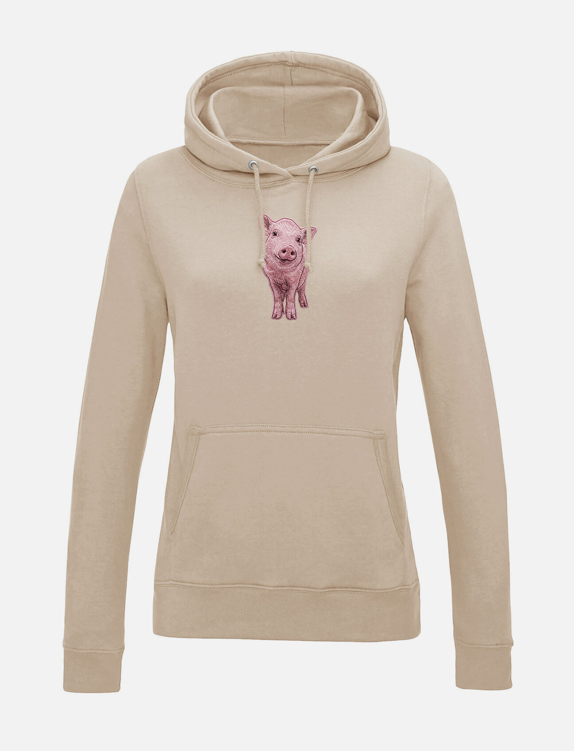 Damen-Hoodie mit Schweinchen-Stickerei
