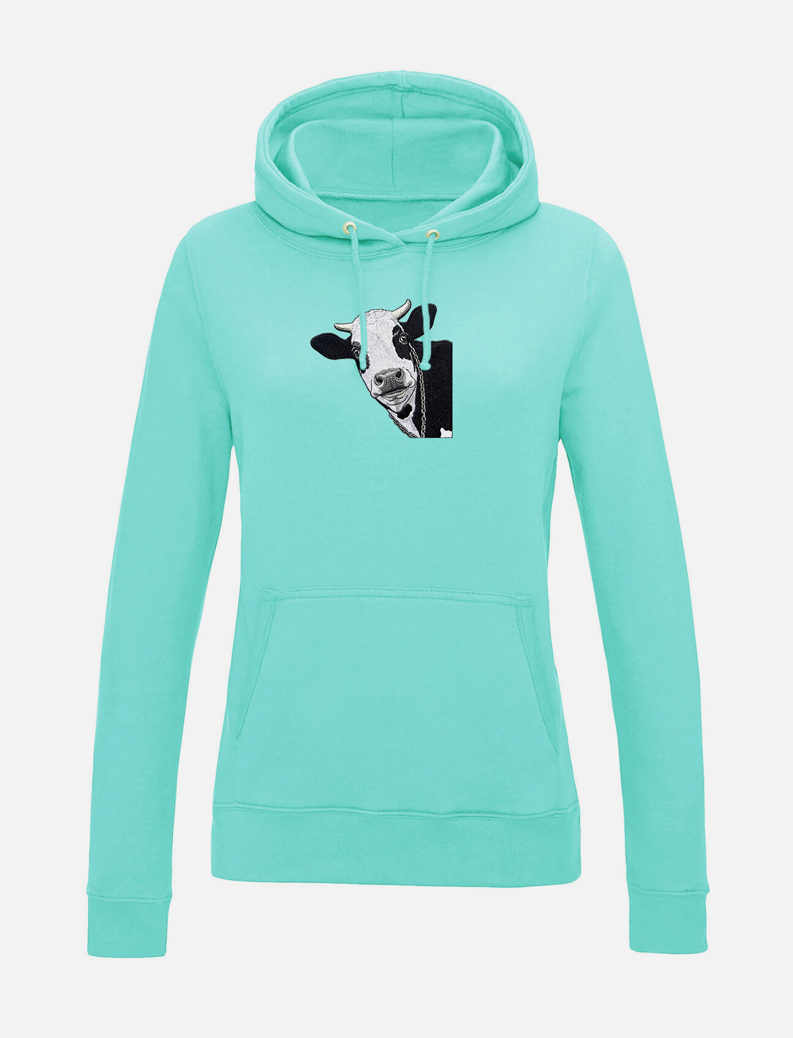 Damen-Hoodie mit Kuhmotiv