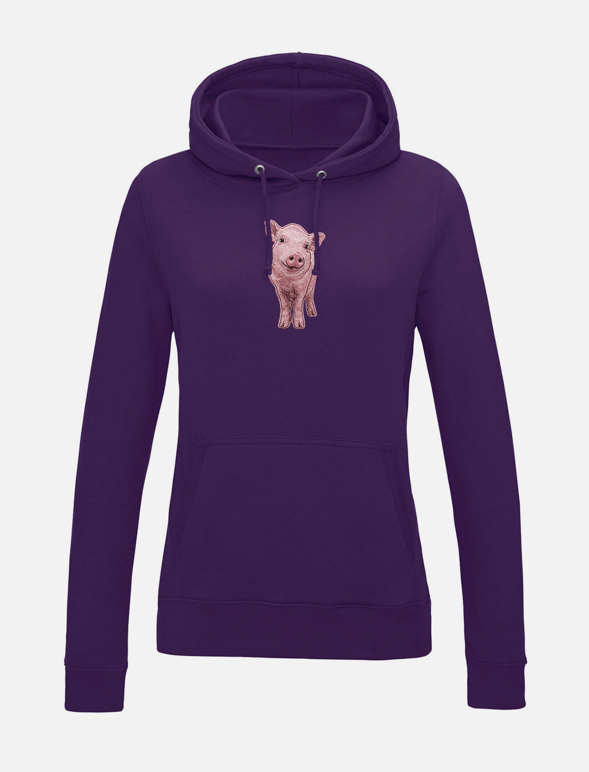 Damen-Hoodie mit Schweinchen-Stickerei