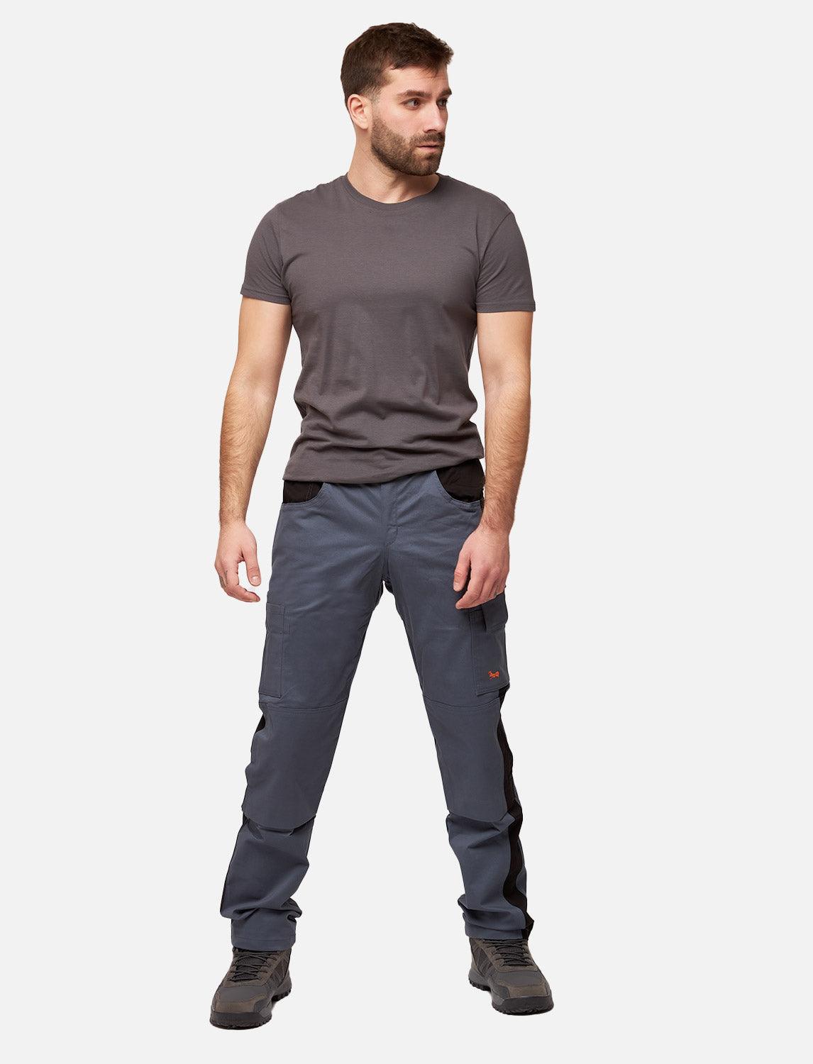 Men's work trousers with knee pad pockets made of strong stretch cotton