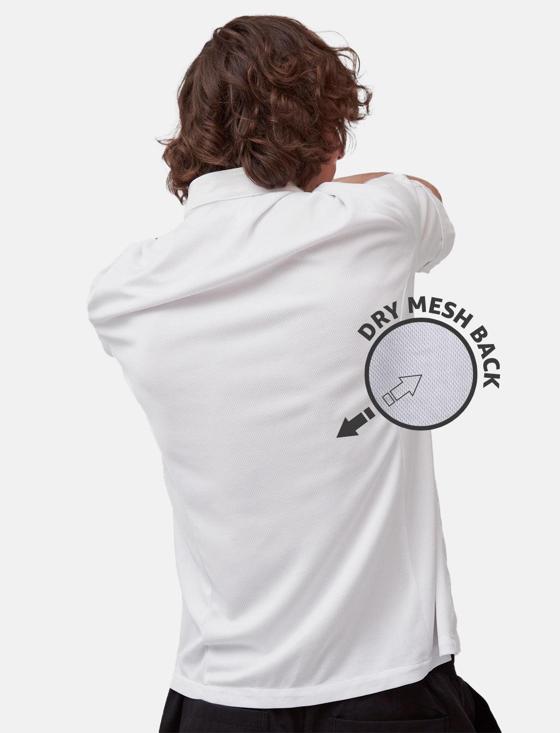 Men's chef's jacket with dryMesh back and snap fasteners, short sleeve, slim fit
