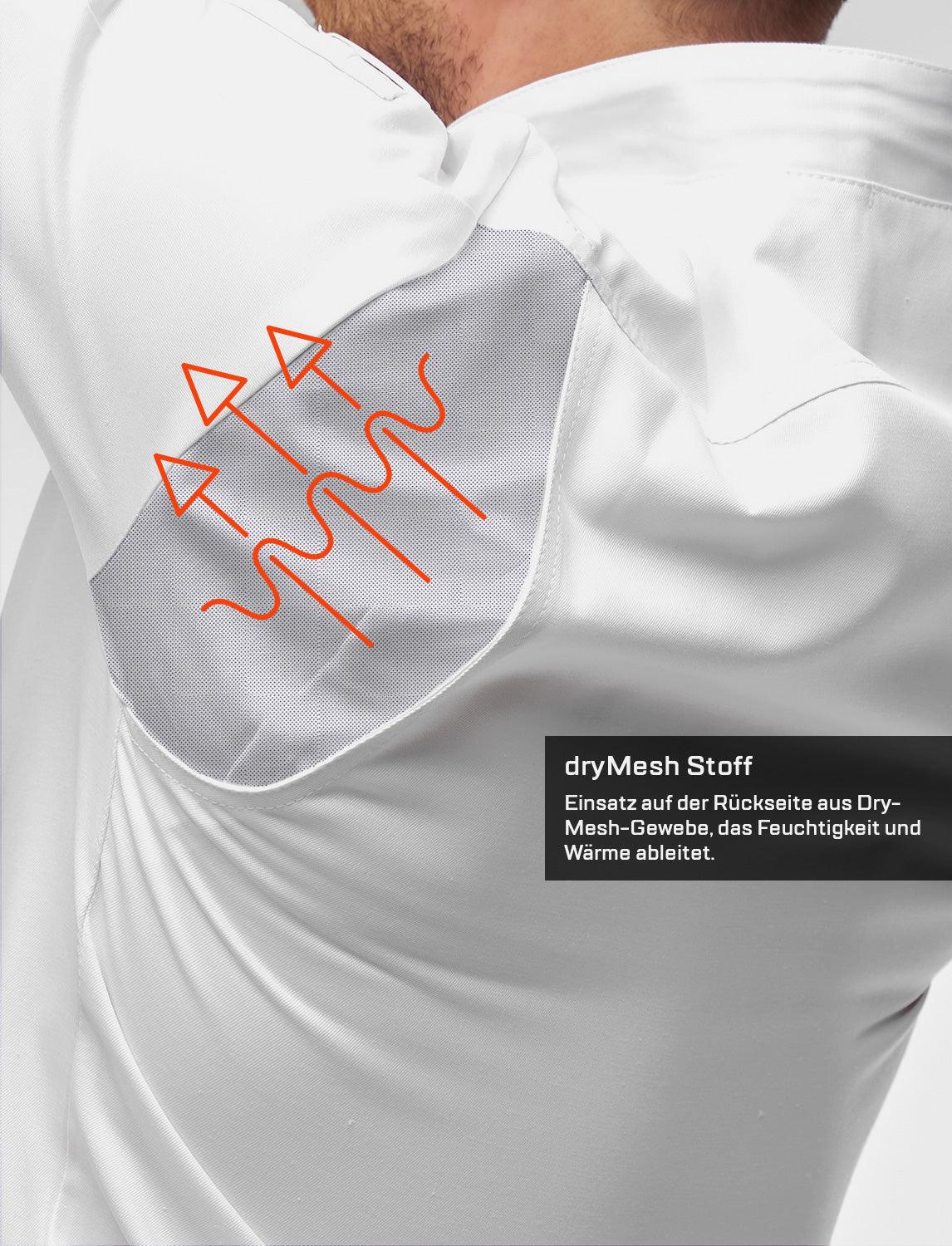 Veste de cuisine homme manches courtes avec dryMesh et boutons-pression | StrongAnt M412KURZSB
