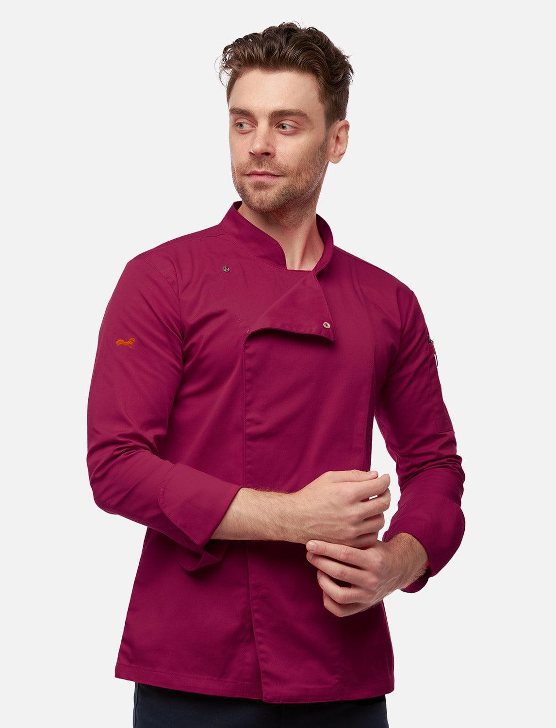 Veste de cuisine homme manches longues à boutons-pression | StrongAnt M412LANGSB