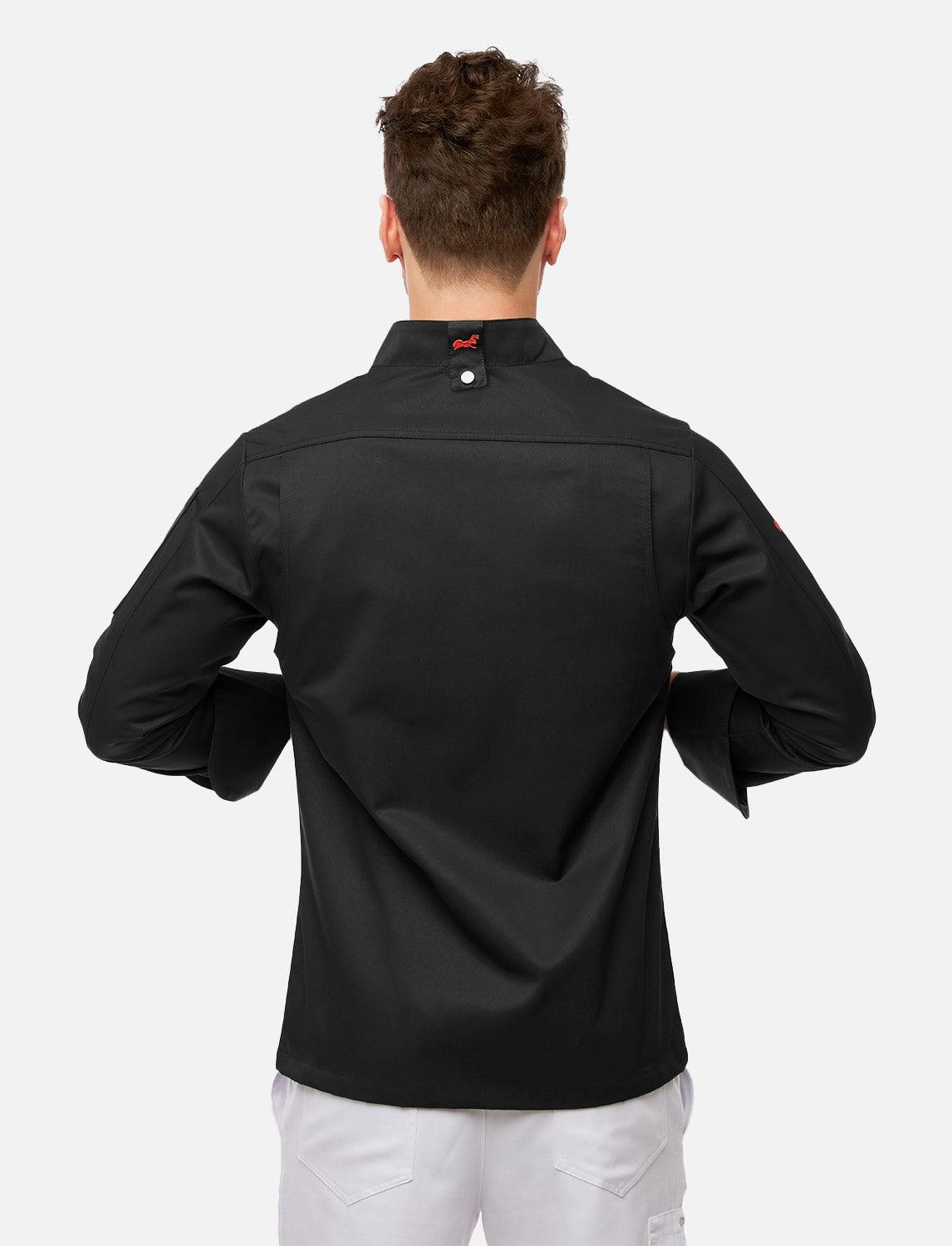 Veste de cuisine homme manches longues à boutons-pression | StrongAnt M412LANGSB