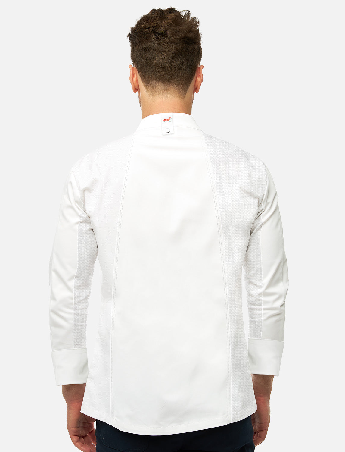 modern chef's jacket men's long-sleeved with snap fasteners easyMove and dryMesh
