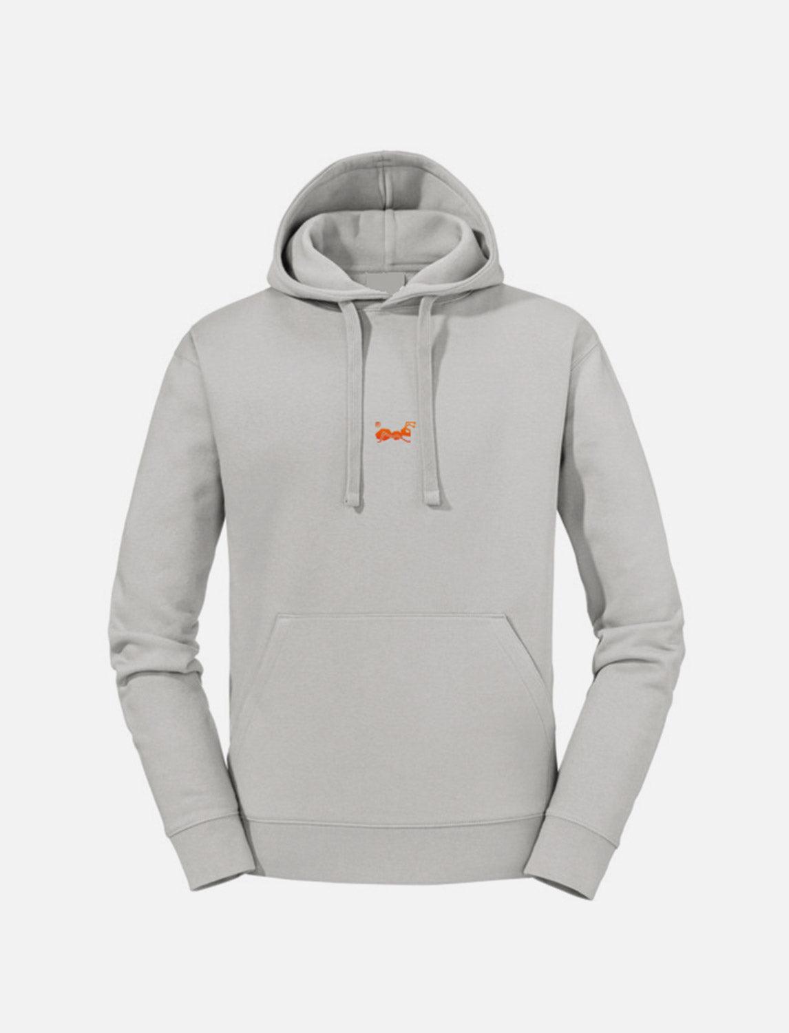 Men's hoodie with kangaroo pocket, double-layered hood, flat drawstring and slim fit