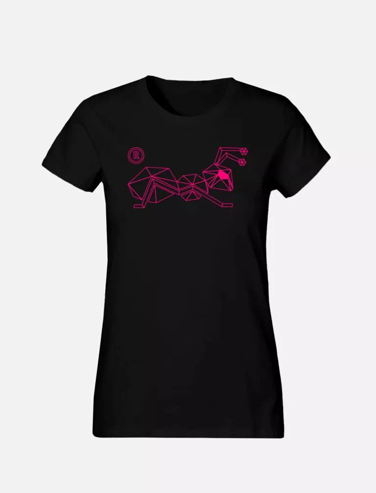 Women's T-Shirt with large line Ant logo 100% soft cotton