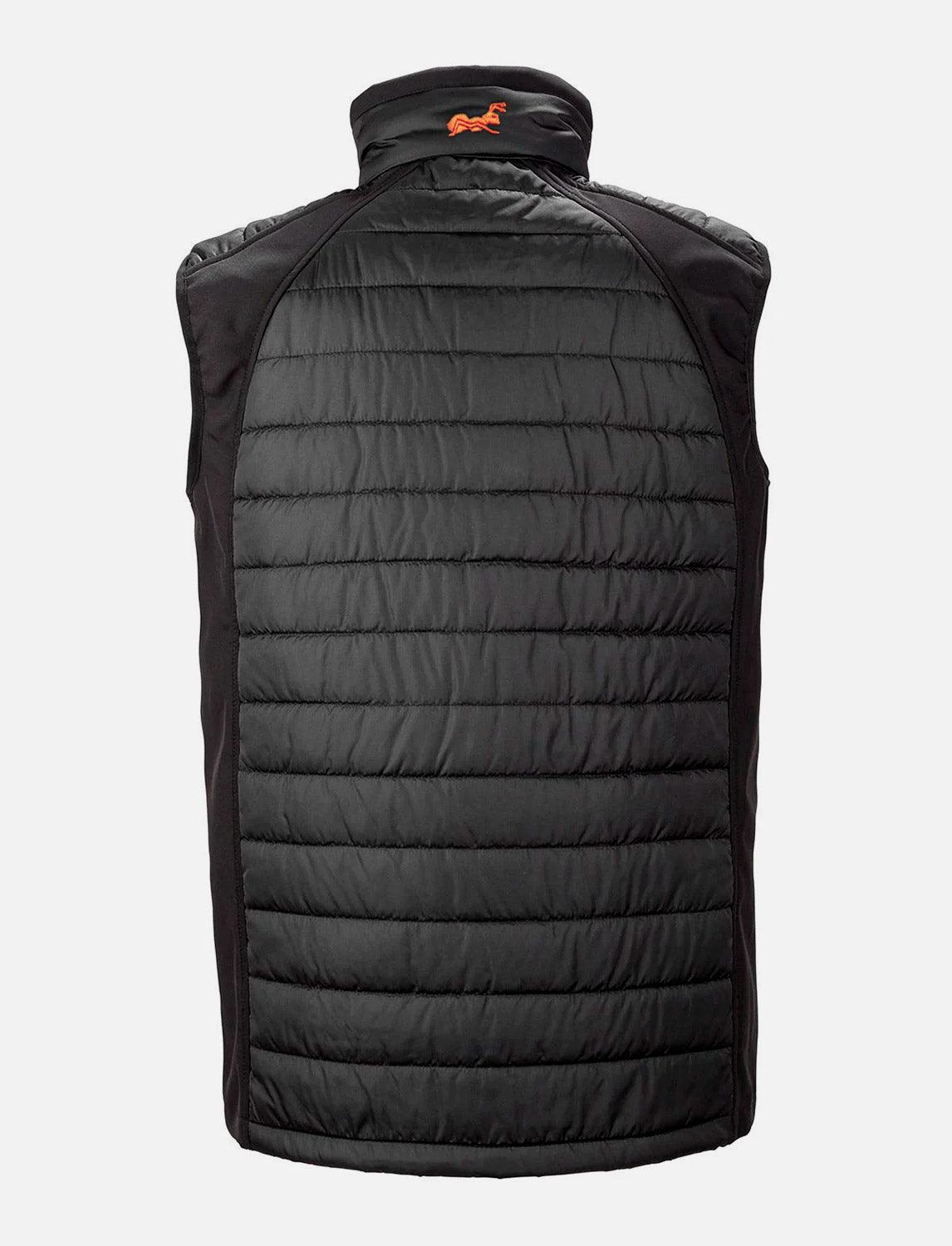 Outdoor vest for men padded with softshell shoulder inserts