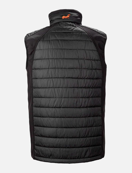 Outdoor vest for men padded with softshell shoulder inserts