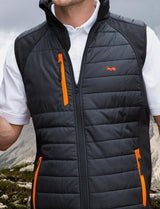 Outdoor vest for men padded with softshell shoulder inserts