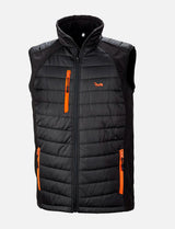 Outdoor vest for men padded with softshell shoulder inserts