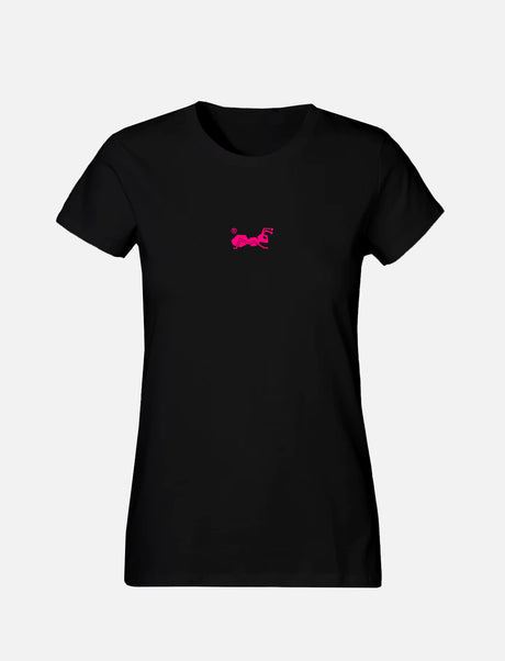 Women's T-Shirt with small Ant Logo 100% Soft Cotton