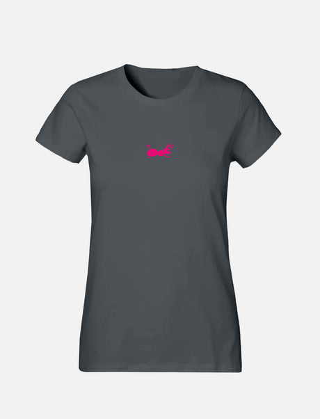 Women's T-Shirt with small Ant Logo 100% Soft Cotton