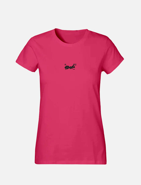 Women's T-Shirt with small Ant Logo 100% Soft Cotton