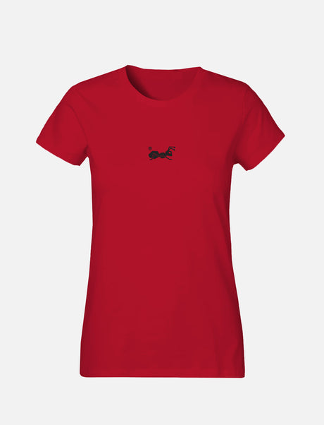 Women's T-Shirt with small Ant Logo 100% Soft Cotton