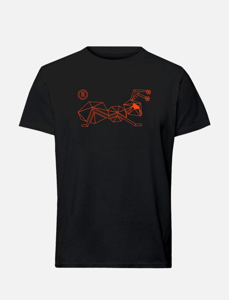 Men's T-shirt with large line Ant logo 100% heavy cotton