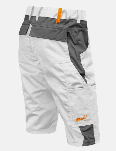 Short de travail homme blanc stretch pour peintre en coton