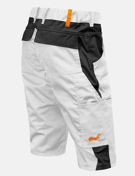 Short de travail homme blanc stretch pour peintre en coton