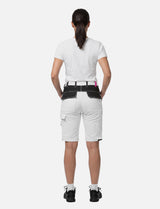 Women's short work trousers white made of stretch strong cotton