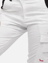 Women's short work trousers white made of stretch strong cotton