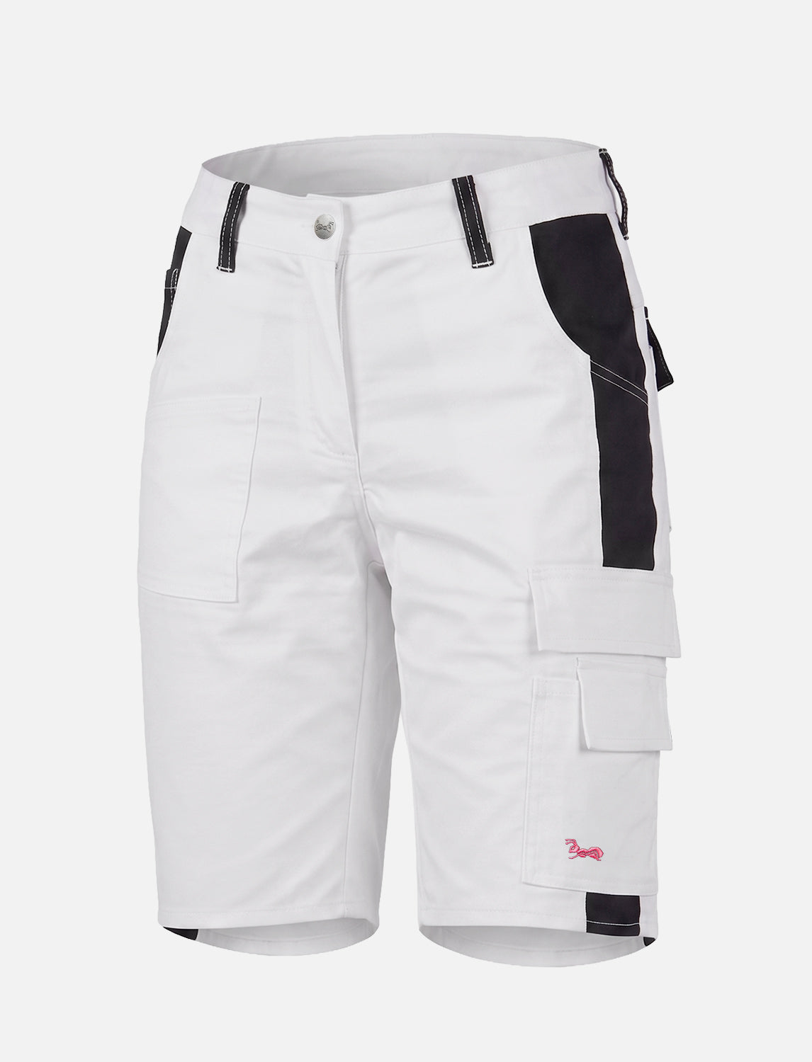 Women's short work trousers white made of stretch strong cotton