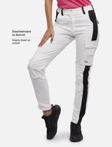 Women's white painter's trousers made of stretch strong cotton