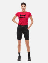 Women's short work trousers stretch strong cotton slim fit