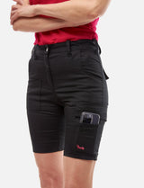 Women's short work trousers stretch strong cotton slim fit