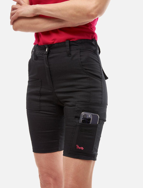 Women's short work trousers stretch strong cotton slim fit