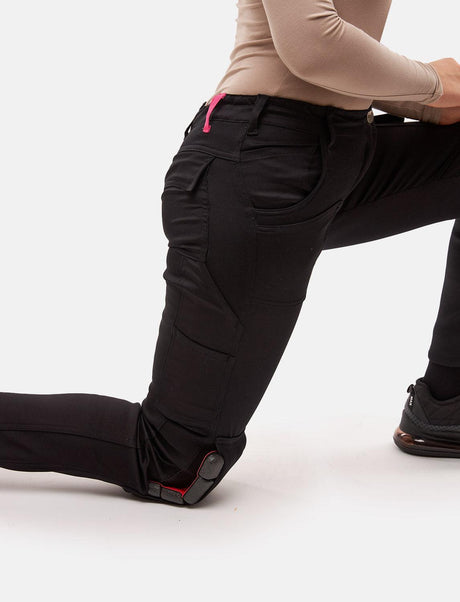 Pantalon de travail femme power Stretch Slim Fit avec poches pour genouillères