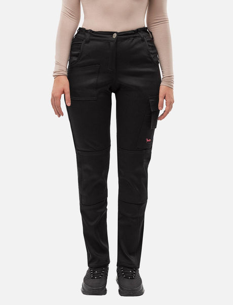 Pantalon de travail femme power Stretch Slim Fit avec poches pour genouillères