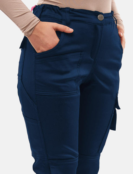 Pantalon de travail femme power Stretch Slim Fit avec poches pour genouillères
