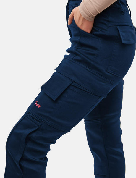 Pantalon de travail femme power Stretch Slim Fit avec poches pour genouillères