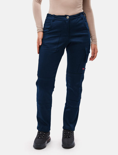 Pantalon de travail femme power Stretch Slim Fit avec poches pour genouillères