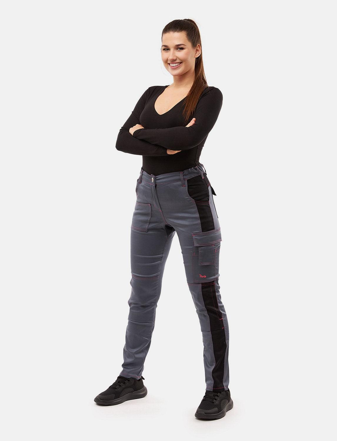 power Stretch women's work trousers slim fit trousers with knee pad pockets