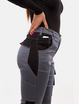 power Stretch women's work trousers slim fit trousers with knee pad pockets
