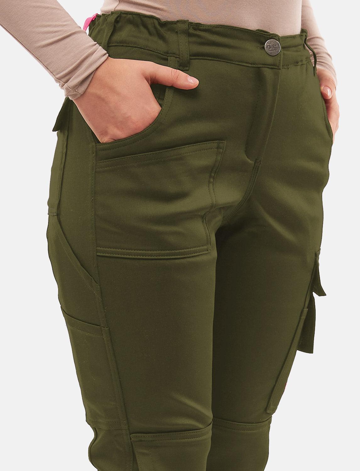 power Stretch women's work trousers slim fit trousers with knee pad pockets