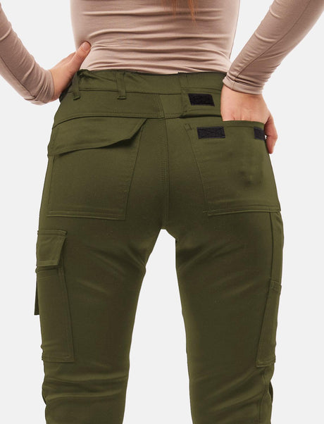 Pantalon de travail femme power Stretch Slim Fit avec poches pour genouillères
