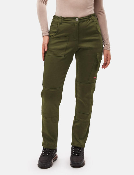 Pantalon de travail femme power Stretch Slim Fit avec poches pour genouillères
