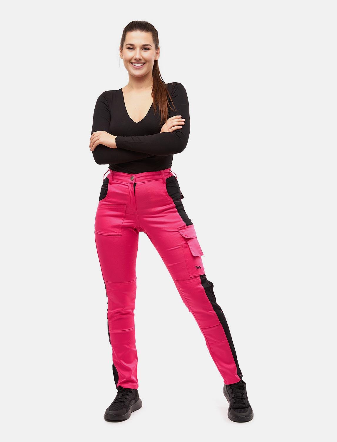 power Stretch women's work trousers slim fit trousers with knee pad pockets