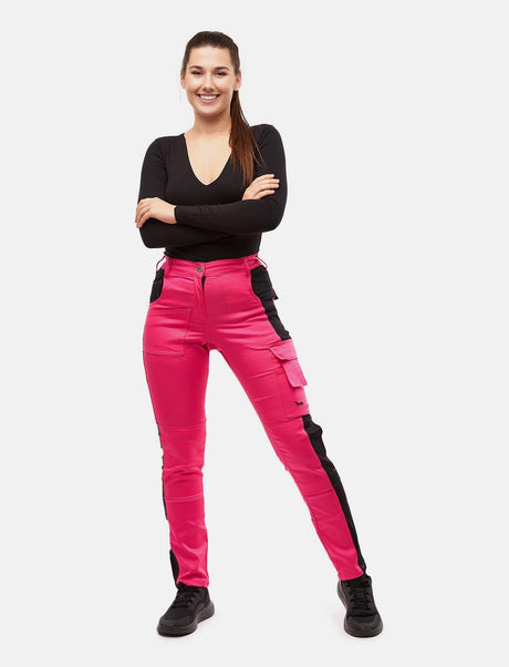 Pantalon de travail femme power Stretch Slim Fit avec poches pour genouillères